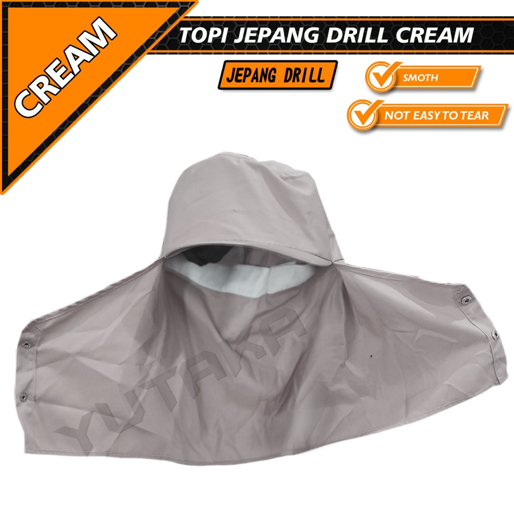 TOPI JEPANG DRIL warna cream/murah Topi Wellding Topi welding Kerpus bahan drill cream