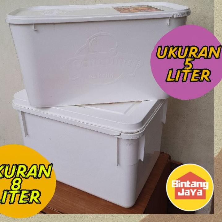 Sale!!! ember/box bekas es krim bahan plastik 5 liter dan 8 liter dicuci bersih, dengan tutupnya