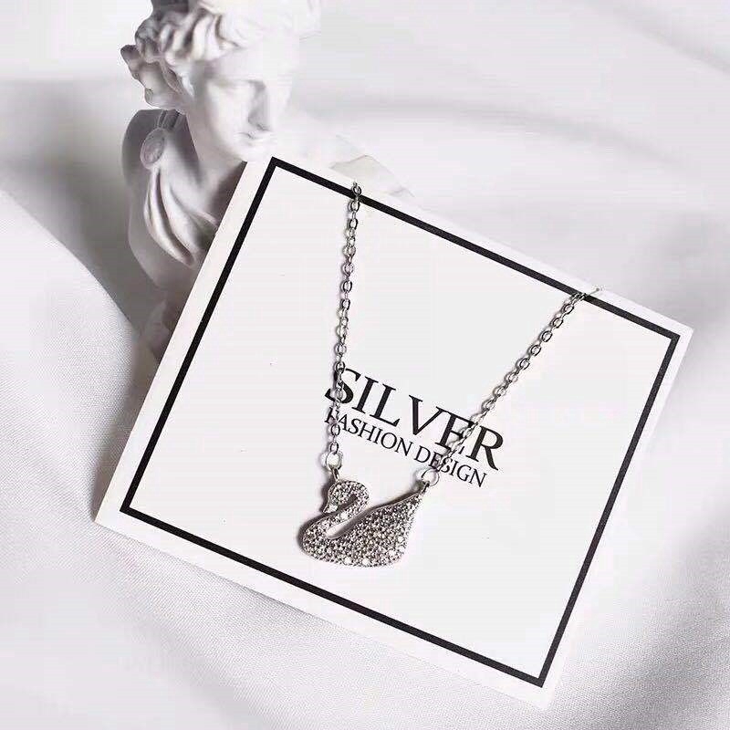 Fashion Aksesoris S925 Sterling Silver Necklace dan Swan Design