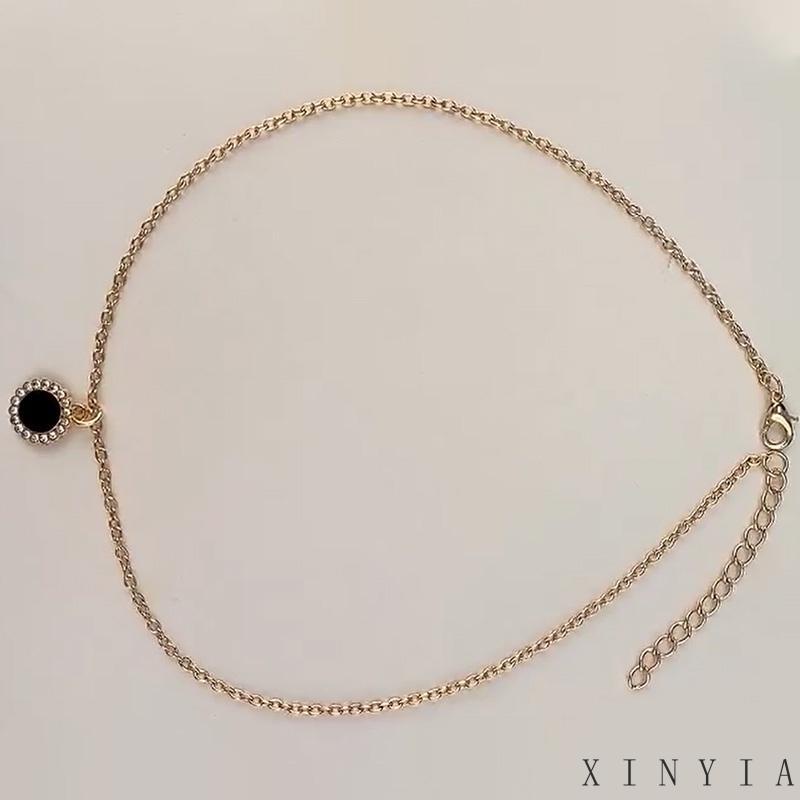 Kalung Rantai Klavikula Hias Liontin Berlian Untuk Wanita