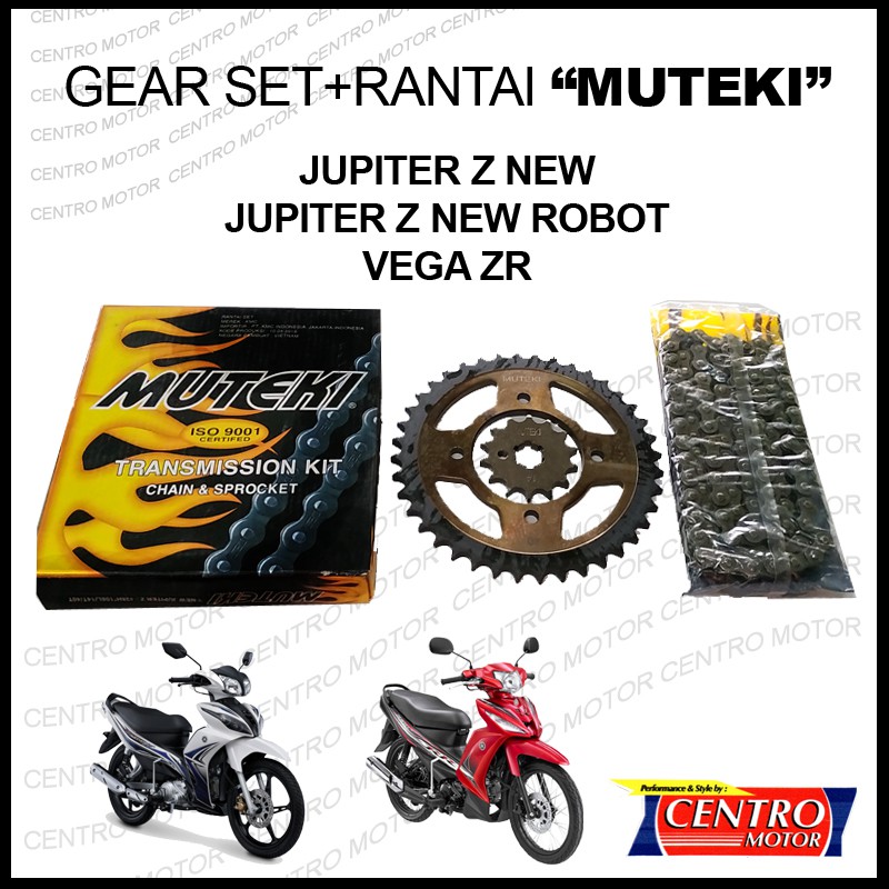 GEAR SET JUPITER Z ROBOT/VEGA ZR/JUPITER Z NEW.MERK MUTEKI.BAHAN GEAR BAJA HEAT TREATMENT.KUAT AWET