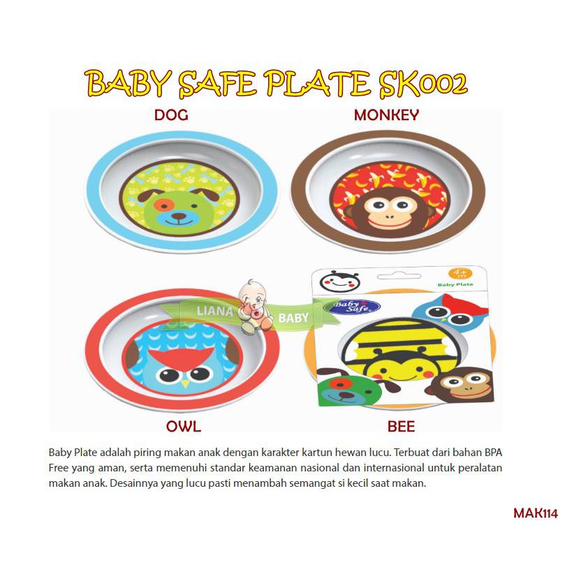 MAK114 PIRING ANAK BABY SAFE PLATE SK002