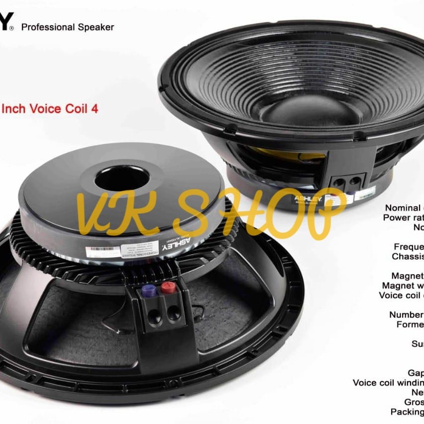 Speaker Komponen Ashley AL15G401/ AL 15G401 15 Inch Original 1800 Watt