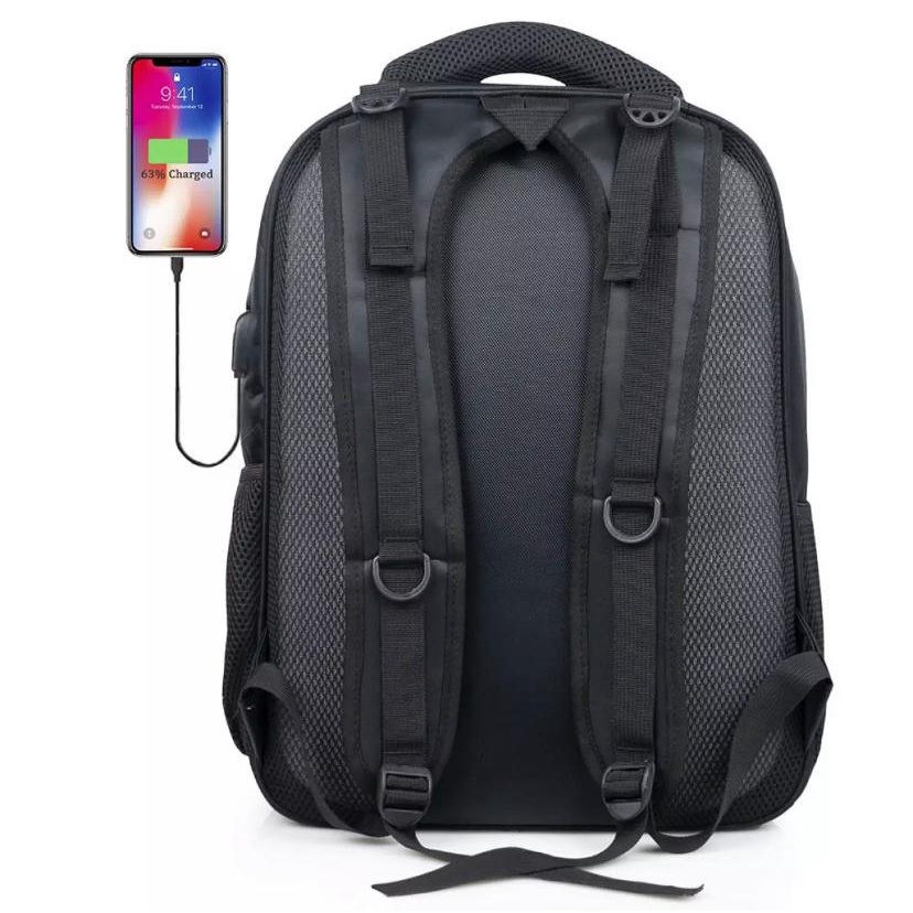 Tas Ransel Pria Tas Laptop Import PL Power USB Port Tas Punggung Pria Tas Laptop Polo Dual USB