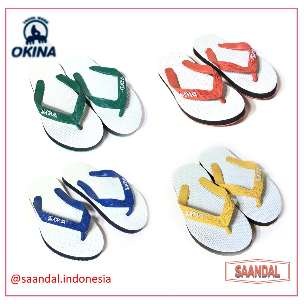 Sandal Jepit Karet Anak Putih Laki-laki Perempuan Okina Karet (Bisa Satuan COD)