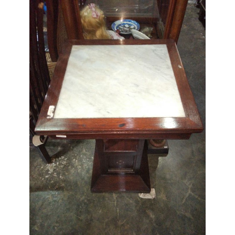 Meja Marmer Kotak Kayu Jati Antik Shopee Indonesia