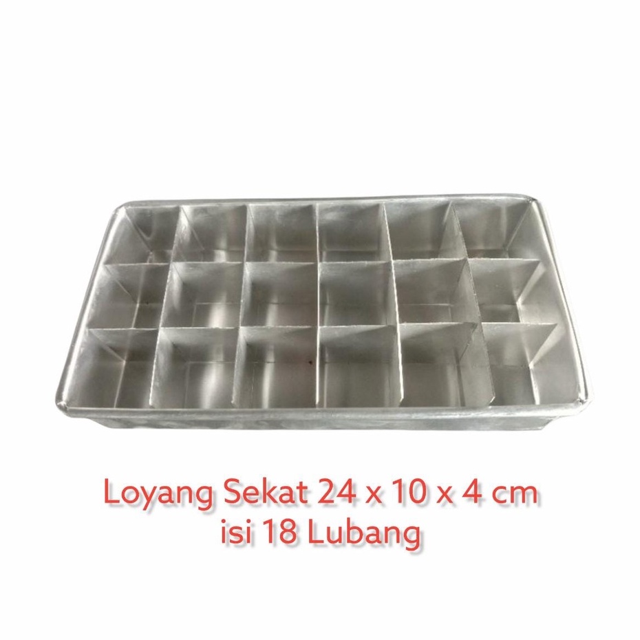 Loyang Sekat Aluminium / Loyang Bolu Sekat / Loyang Brownies Sekat Murah ukuran ( 20/22/24 x 10 x 4cm )