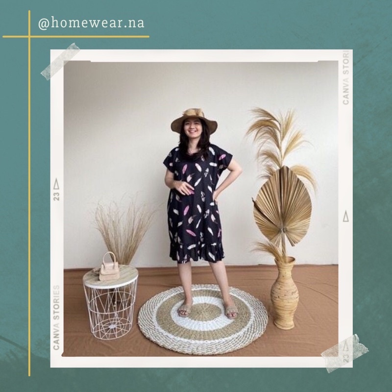 Dress ruffle rayon comfy