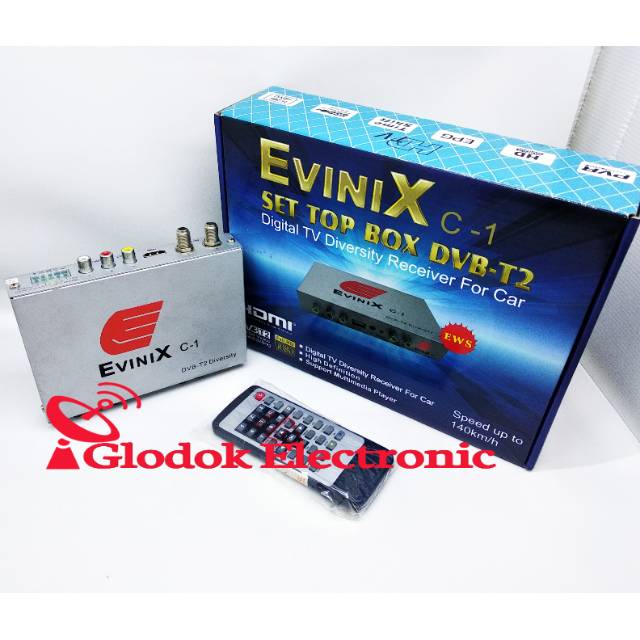 RECEIVER UNTUK MOBIL EVINIX C-1 DVBT2 SET TOP BOX TV DIGITAL HD