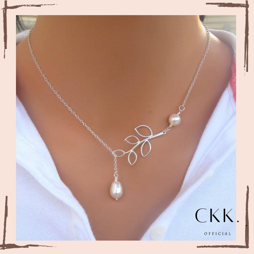 ➰CKK➰ KALUNG DAUN MUTIARA FA112 KALUNG WANITA AKSESORIS FASHION