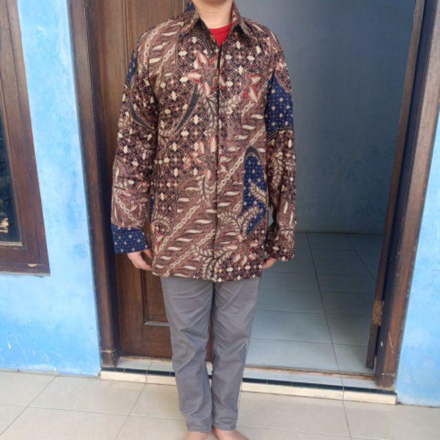 Kemeja Batik Pria Lengan Panjang Size M L Xl Xxl  Bswart Batik Hrb026