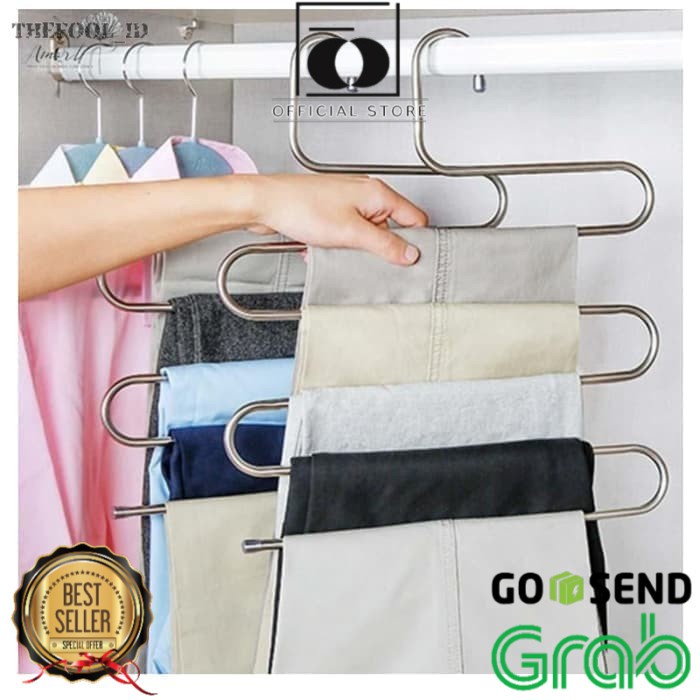 BAROKAH GAMIS GARANSI 2 BULAN STAINLESS PANTS RACK JEAN Hanger handuk Multifungsi