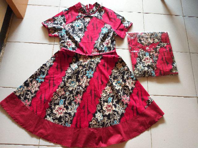 Kemeja 113 Tu# Kemeja Batik Dewasa Warna Merah Edisi Imlek Bahan Katun Stretchy
