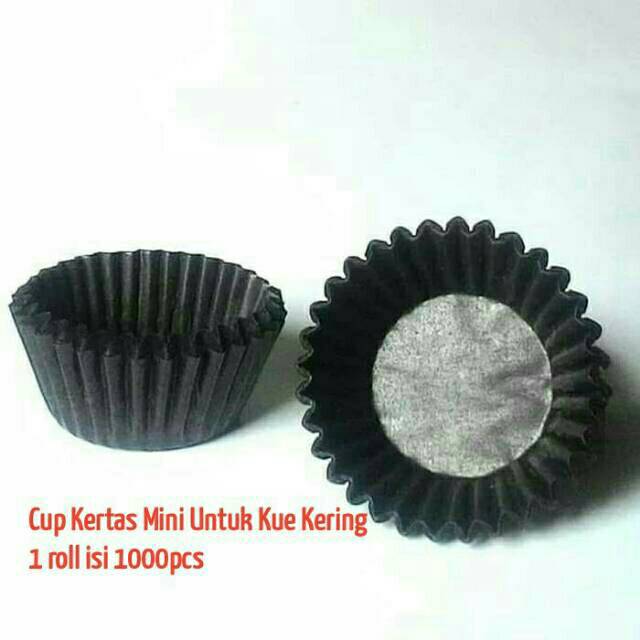 Isi 1000pcs CUP CAKE KERTAS MINI HITAM untuk KUE KERING NASTAR COKLAT CASES