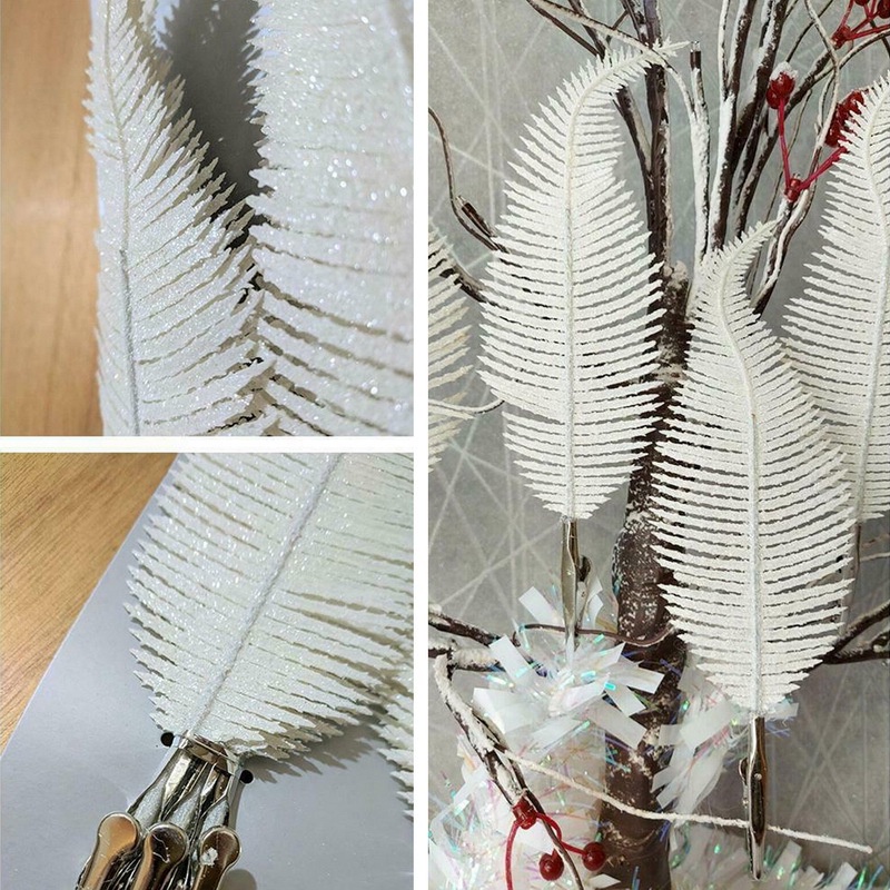 [ 6Pcs/Set Fashion New Feathers Christmas Tree Ornament For Xmas Tree ]