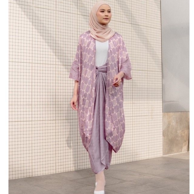 New Setelan Baju Wanita Outer Batik Set Rok Lilit Viscose Jumbo Oversize Modern Pakaian Formal Kerja