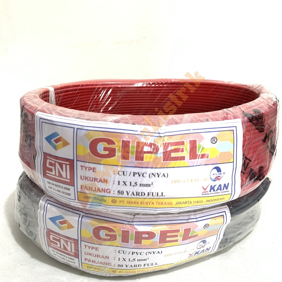 KABEL NYA TUNGGAL ENGKEL 1x1,5MM 50 YARD FULL GIPEL SNI ETERNA SUPREME