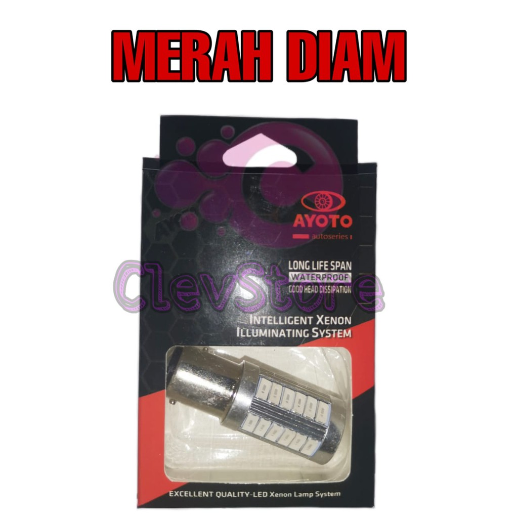 Lampu Rem LED Motor &amp; Mobil 1157 - Merah (diam) Arus DC PNP