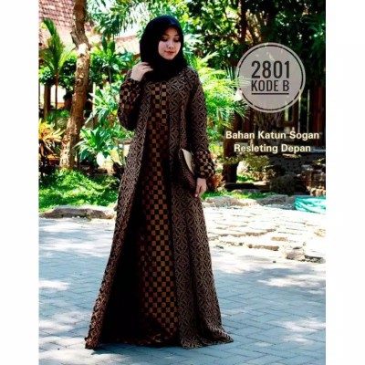 (bisa Cod) Gamis Batik Pekalongan//fashion Busana Muslim//gamis Pesta Cantik Original