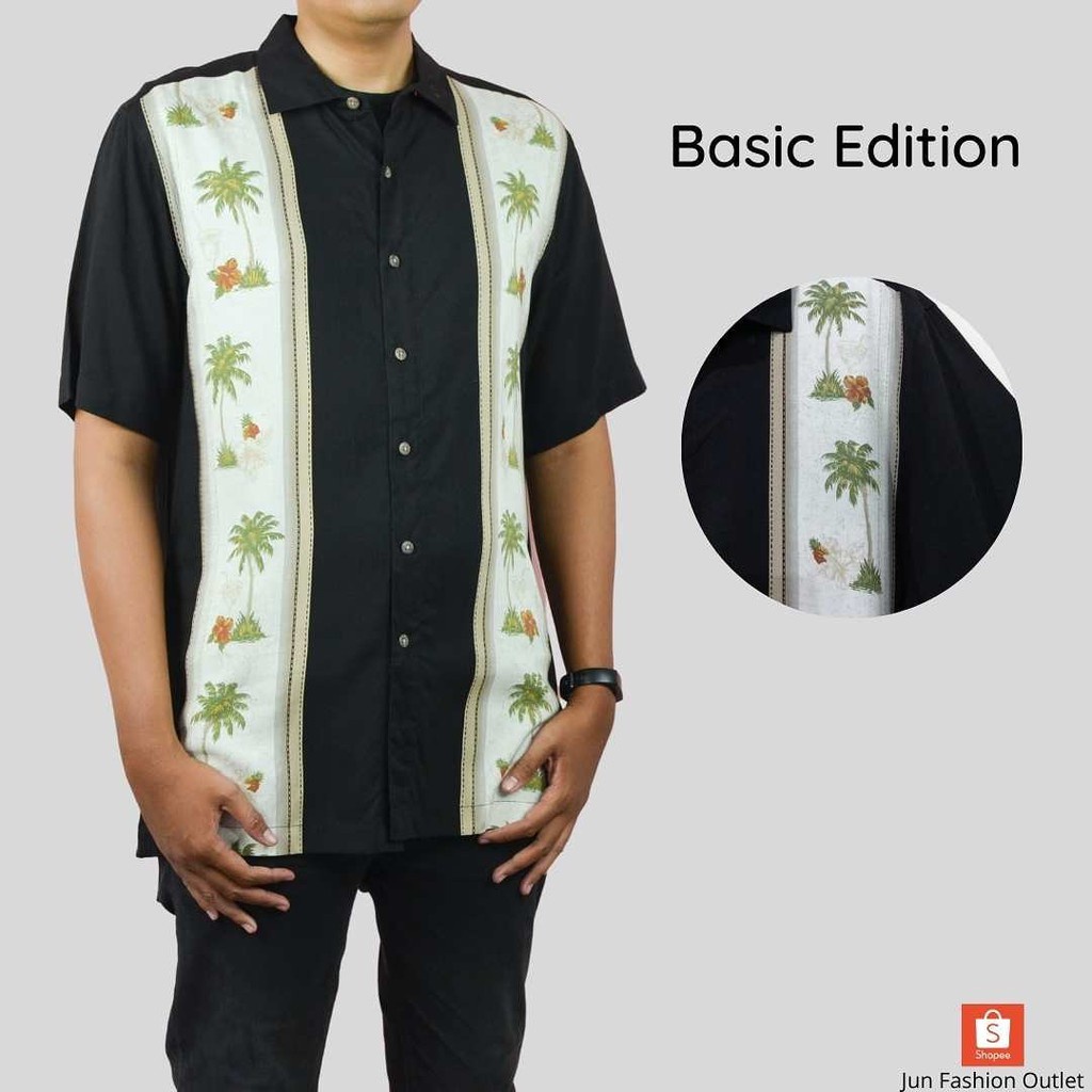 BASIC EDITON - Kemeja Pantai Lengan Pendek Original Premium Pakaian Branded Sisa Ekspor