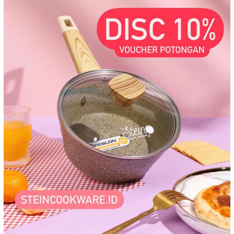 (POTONGAN 15% + FREE BUBBLEWRAP DOUBLE) Steincookware Stein Saucepan Sauce Pan Granite Greblon Germa