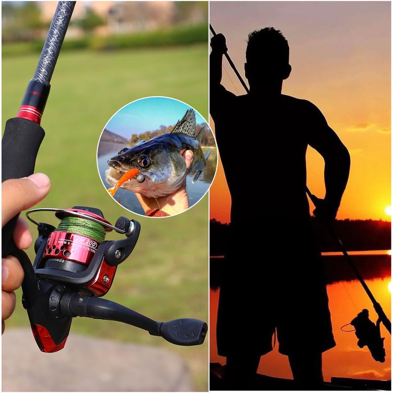 1.65M 1.8M 2.1M pancing serat kaca berputar pancing dan reel pancing memancing set untuk memancing fishing rod and fishing reel