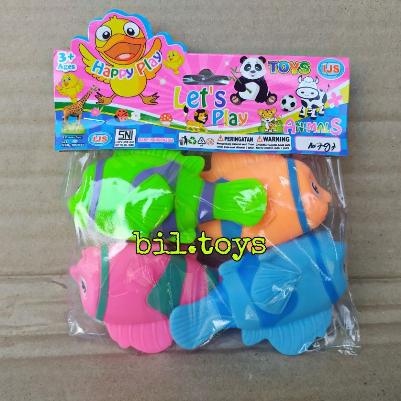 IKAN NEMO BADUT PENCET VNIL MAINAN PENCETAN BAYI ANAK IKAN BADUT 4 PCS