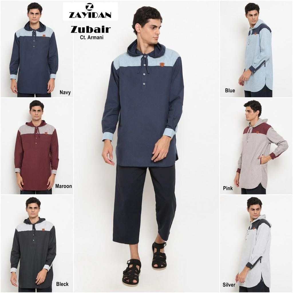DIJAMIN ORI Baju Koko Cowok Gamis Muslim Pria Zubair Hoodie