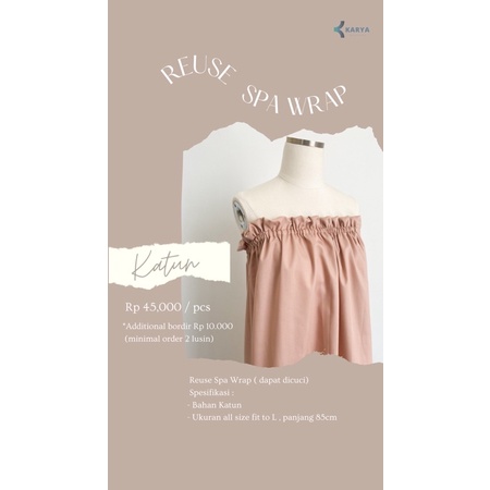 BORDIR SPA WRAP KATUN / KEMBEN SALON KATUN / KEMBEN PIJAT