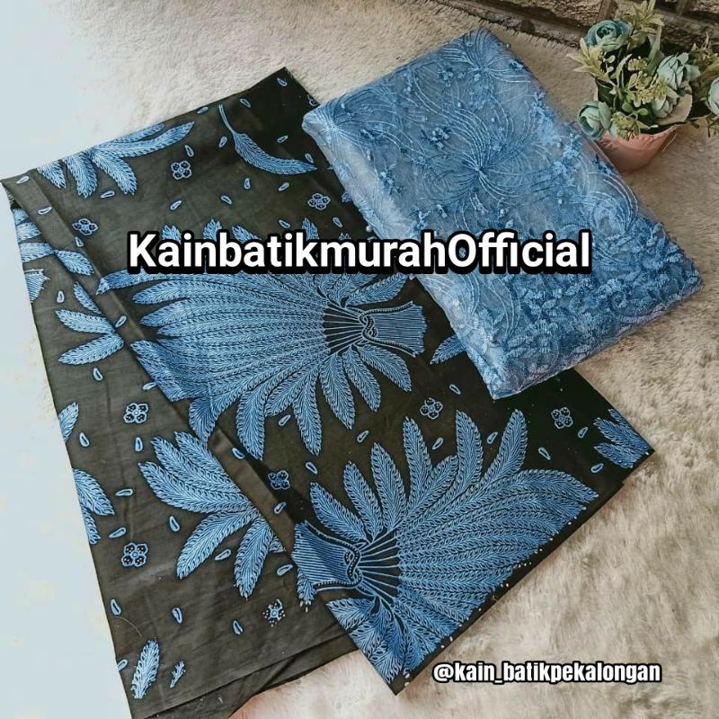 Kain Batik Prada Biru Padi Jarik Kebaya Modern Brukat Murah 748 Couple Katun Sogan Lawasan Seragam B