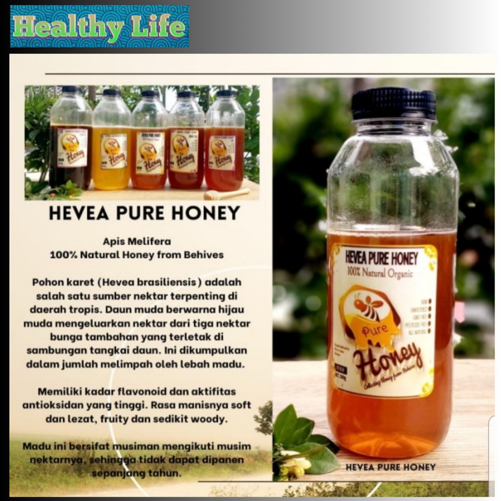 

Raw Honey - Unprocessed Honey - Hevea Honey 1 kg MADU LIAR SERTIFIKAT/MADU ASLI/MADU HUTAN/