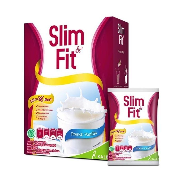 

SlimFit Susu Diet - Slim & Fit Powder Milk 6 x 54 gr Rasa Vanila - Choco Malt - Coklat