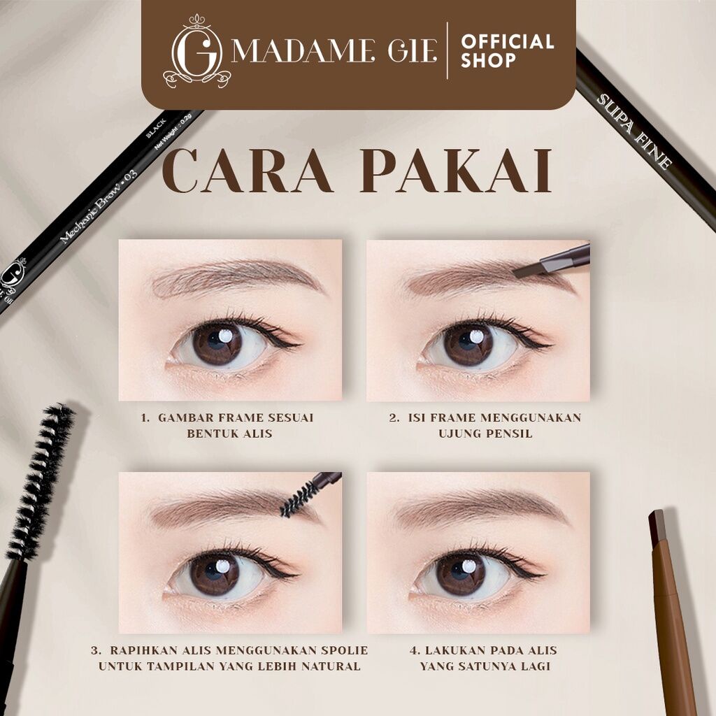 *galerybeautysemarang* MADAME GIE SUPA FINE THIN EYEBROW MECHANIC BROW EYEBROW