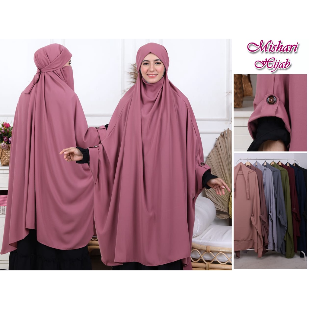 french khimar tangan bolong/french hijab/