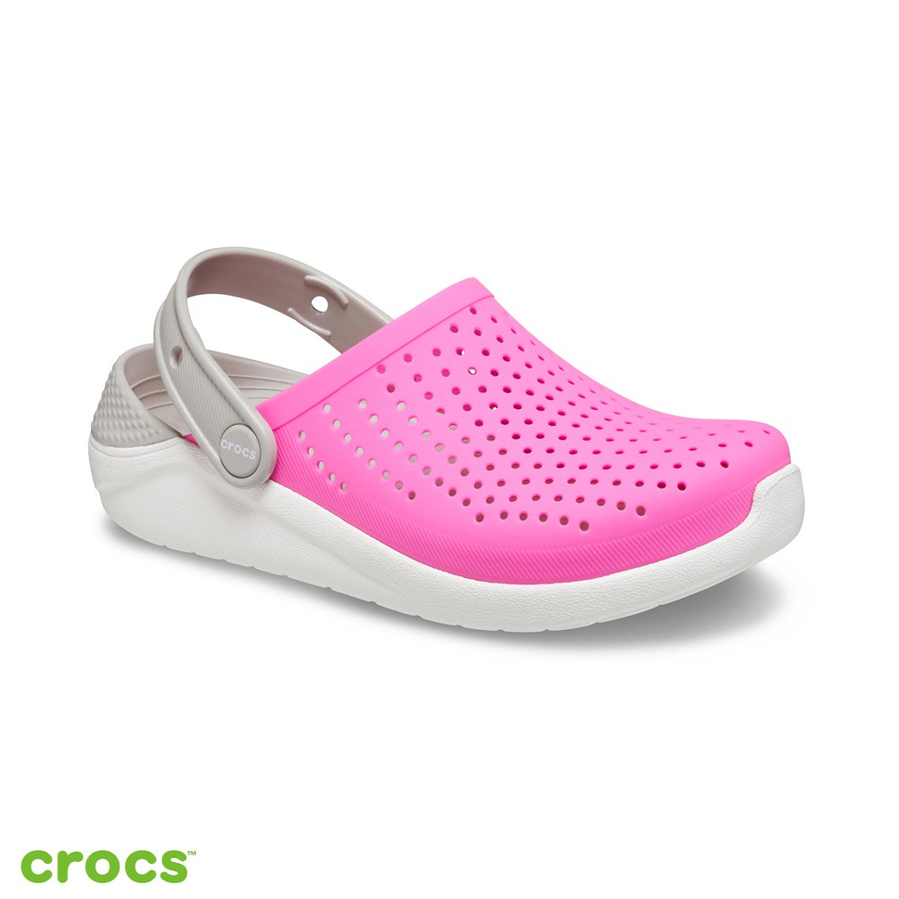 Crocs Literide Kids / Sandal Anak Laki dan Perempuan / Sandal Anak Unisex / Sandal Tahan Air /  Original - Pink Gray -  /-205964-6QR