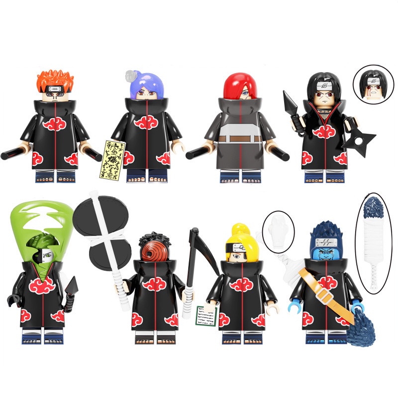 1pc Mainan Balok Bangunan Mini Figure Naruto Uzumaki Naruto Uchiha Kakashi Bahan ABS Untuk Hadiah