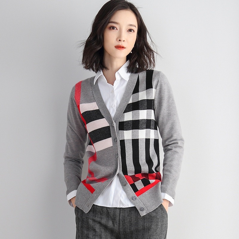 Plaid Pattern Cardigan / Kardigan / Outer / Outerwear Burberry Import Premium