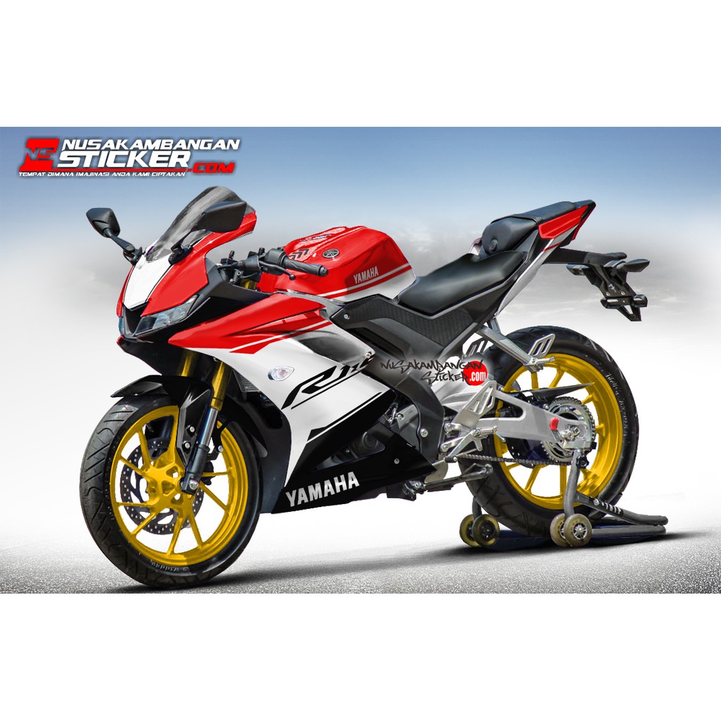Decal Stiker R15 V3 VVA 155 - Monster putih merah Sticker Full Body