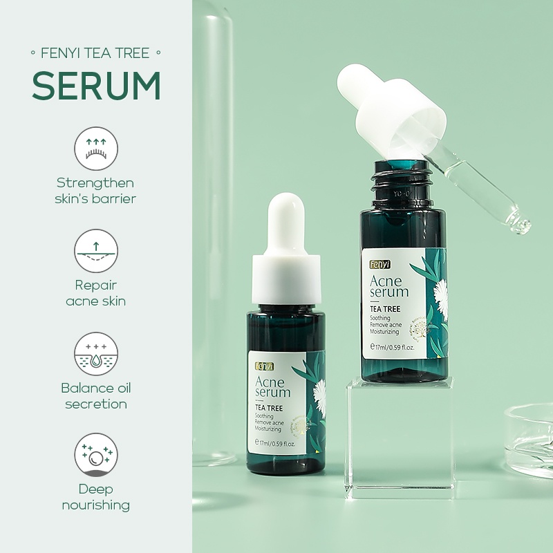 Fenyi Tea Tree Serum Wajah Menghilangkan Bekas Jerawat Esensial Perbaikan Perawatan Kulit 17ml