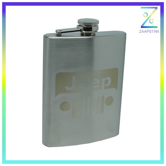 Botol Minum Wine Flask Bentuk Kotak 8oz - MS351 - Silver