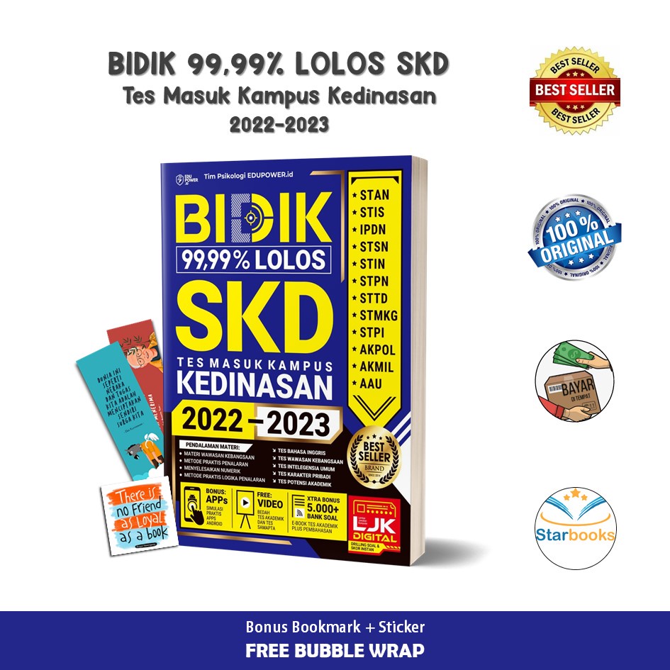 Buku Bidik 99,99% Lolos SKD Kedinasan 2022-2023 Penerbit Edupower
