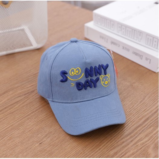 TOPI BASEBALL SUNNY DAY BORDIR - TOPI PET ANAK SMILE BEAR FULLCOLOUR