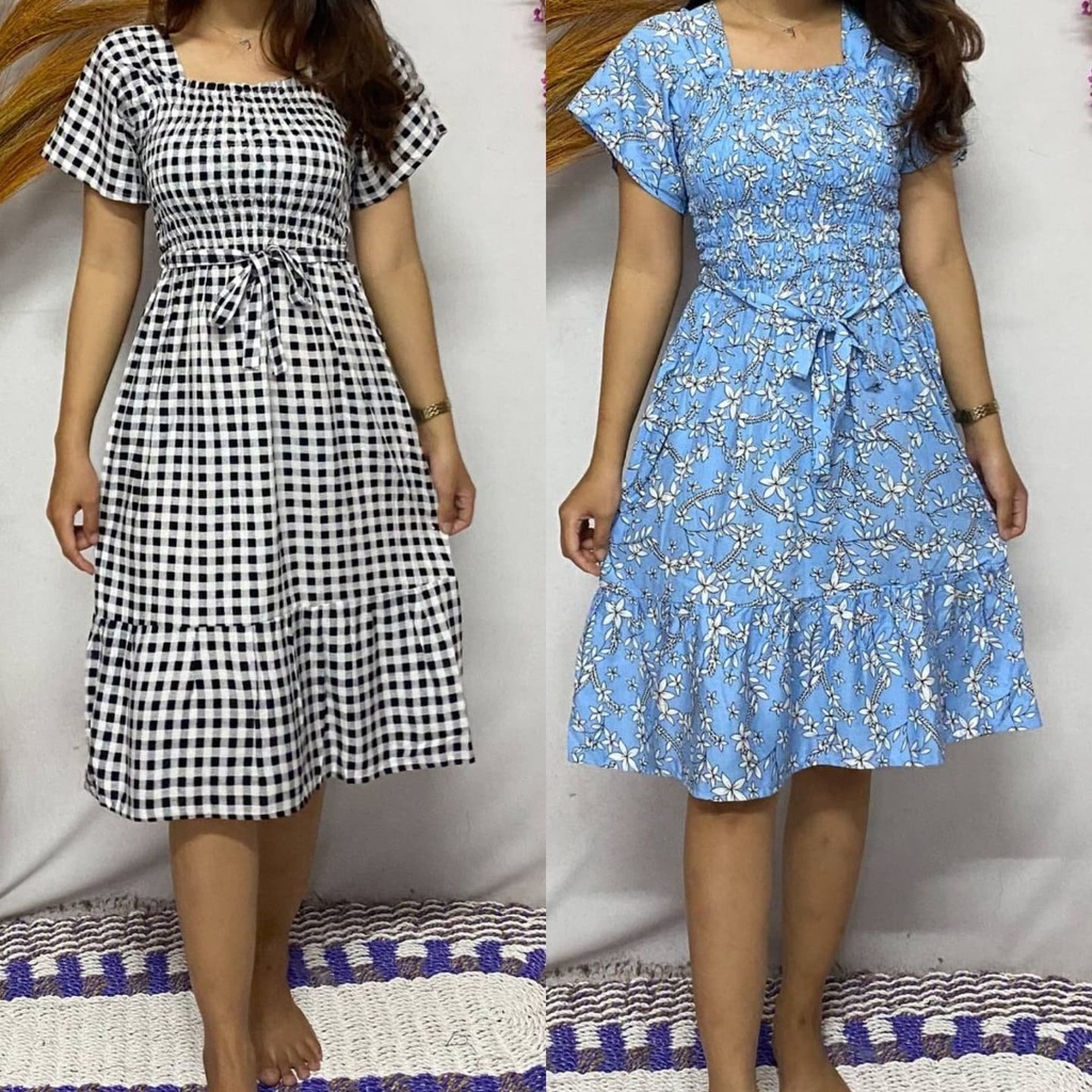 Kiandra - Dress Kerut Ruffle Lengan Pendek