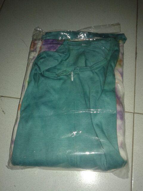 Gamis Kaos Roda Pelangi Tie Dye Ori Ziray Batik Jumbo Premium