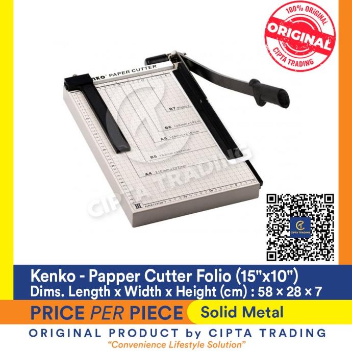 

Kenko Paper Cutter Folio Size 15"X10" Terbaru