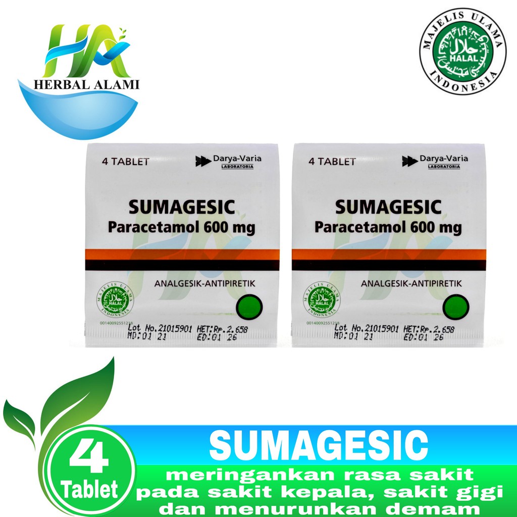 Sumagesic Paracetamol 600mg - Obat sakit kepala sakit gigi dan demam