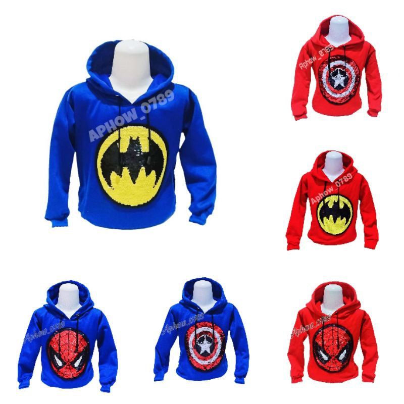 [ COD ] Jaket sweater Hoodie anak Laki-laki Usap super Hero Usia 2-9thn