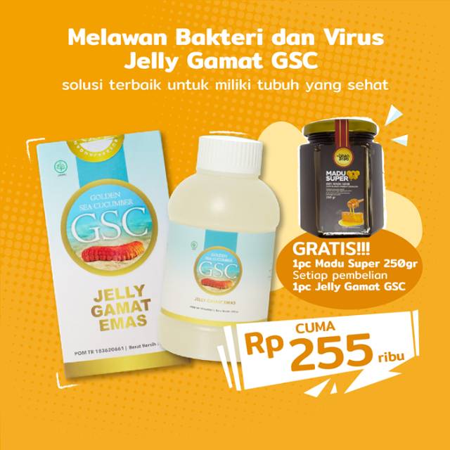 

Jelly Gamat GSC free madu super