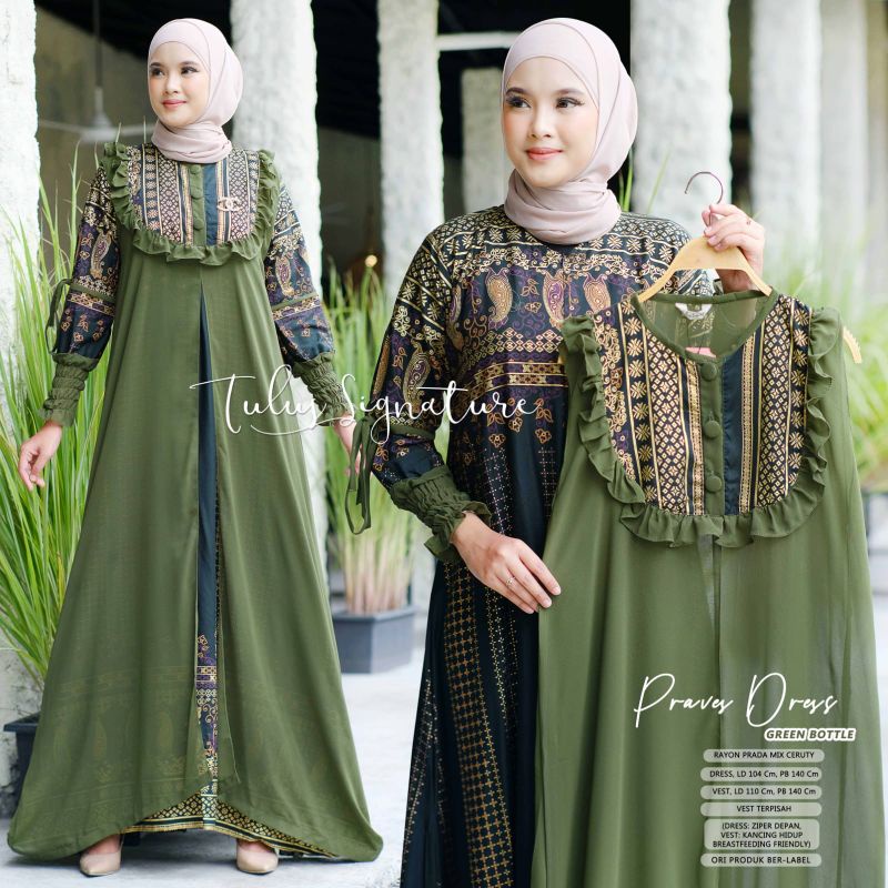 PRAVES DRESS BY TULUS SIGNATURE (DRESS MUSLIMAH) rayon prada premium