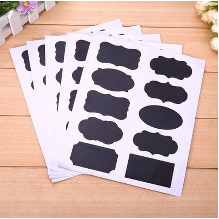 Chalkboard Labels 10 Diferent Shape - Label Hitam 10 Bentuk (1sheet)